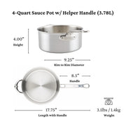 Thomas Keller Insignia by - Stainless Steel 4 Quart Sauce Pot by Hestan – 4 Quarts, Stainless Steel, Model 31019