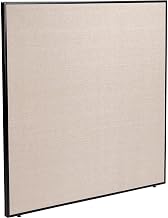 Global Industrial Office Partition Panel, 60.25" W x 60" H, Tan, 1-3/4" Thick, Flame Retardant to Meet California 117 Standard