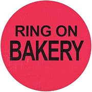 Ring On Bakery Labels Pink Fluorescent Grocery Store Labels Black Imprint - 1 1/2"Dia 1000 Per Roll