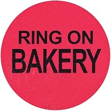 Ring On Bakery Labels Pink Fluorescent Grocery Store Labels Black Imprint - 1 1/2"Dia 1000 Per Roll