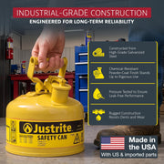 Justrite Yellow / 1 Gallon / Type I Cans