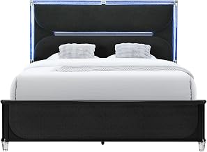 Global Furniture USA Lando Black Queen Bed with Continuous LED