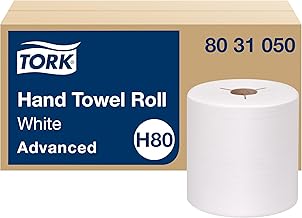 Tork Hand Towel Roll White H80, 6 Rolls x 1000 ft, 8031050 | Advanced, High Absorbency