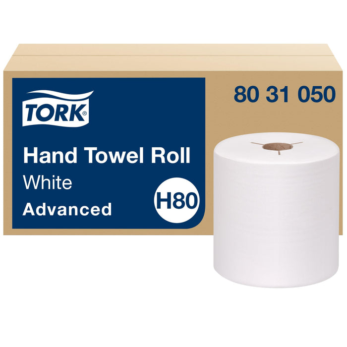Tork Hand Towel Roll White H80, 6 Rolls x 1000 ft, 8031050