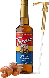 Syrup Pump Dispenser with Torani Salted Caramel Syrup for Coffee, 25.4 oz Bundle – Syrup Pump Compatible With Torani Flavor Coffee Syrup