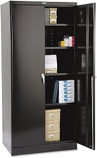 Tennsco 36 by 24 by 78-Inch Deluxe Steel Storage Cabinet with 4 Adjustable Shelves, Black