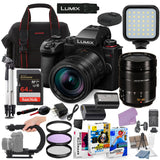 LUMIX G9 II Mirrorless Camera with 12-60mm f/2.8-4 Lens Bundle + Accessory Package with 64GB Memory by Panasonic – Black, Pack of 34, Model BH52-G9II1260-71626
