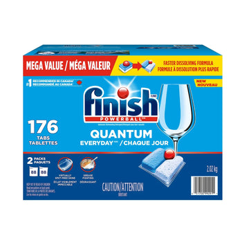 Powerball Quantum Everyday Dishwasher Detergent Tablets by Finish – 1 Count (Pack of 176), Pack of 176, Model 99291