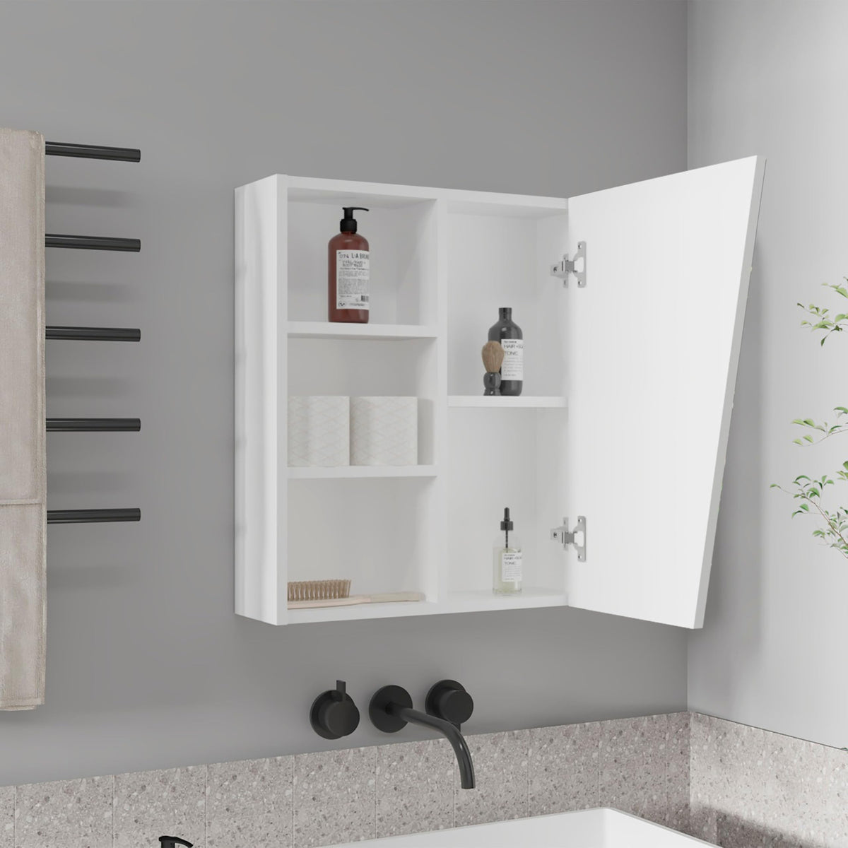 Quintana Medicine Cabinet with Mirror by Tuhome – Engineered Wood, White, Model GLB11585