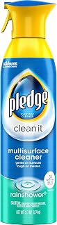 Pledge Multi-Surface Everyday Cleaner with Glade Rainshower (Aerosol, 9.7-Ounce),pack of 6