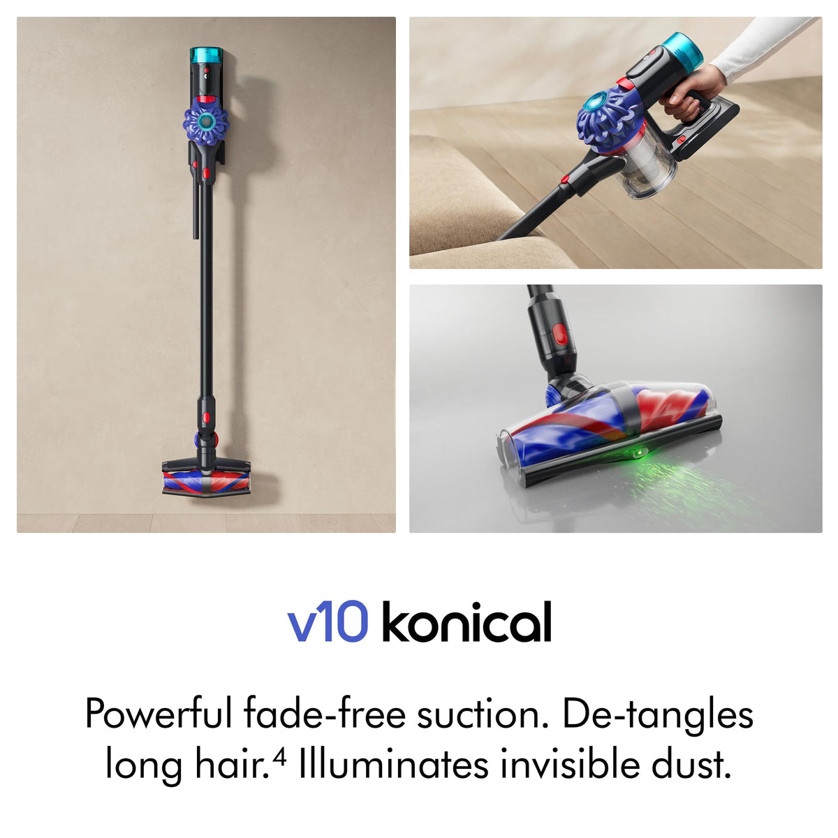 V10 Konical Cordless Vacuum by Dyson – 0.14 gallons, Black/Blue, Model 626416-01
