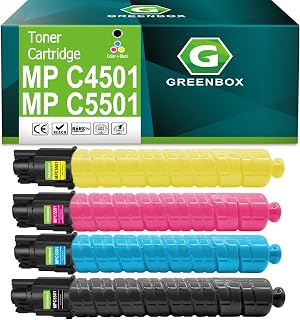 GREENBOX MP C4501 C5501 Toner Cartridge for LD645C LD655C Printer, 4 Pack | 841582 841585 841584 841583, Replacement for Aficio MP C4501 C5501 Lanier LD645C LD655C Savin C9145 C9155 Printer