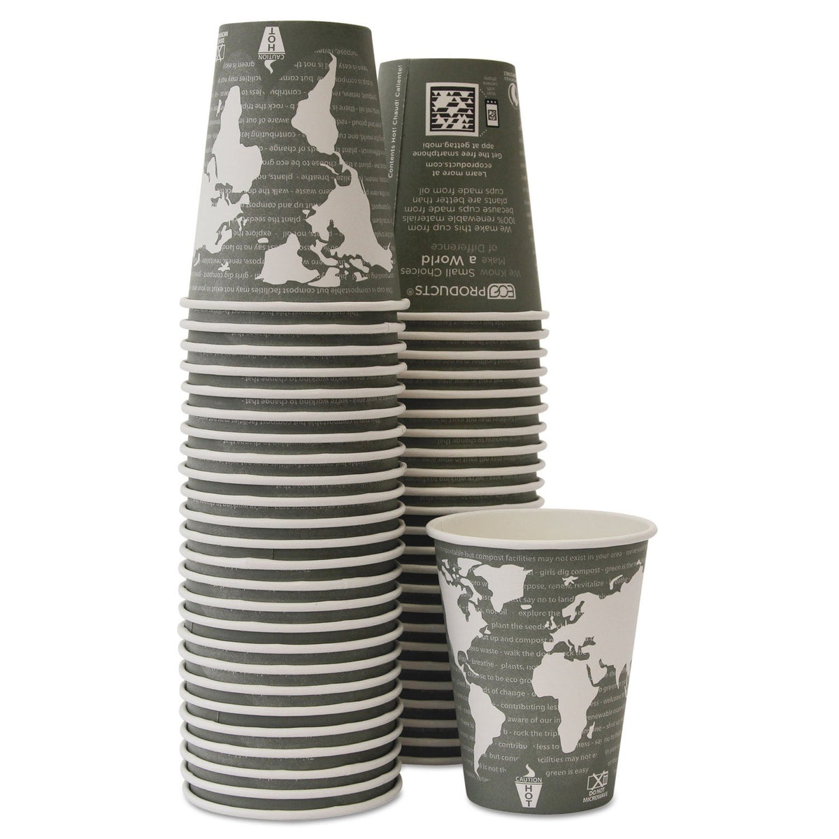 Eco-Products World Art Cup by ECO PRODUCTS – 1, 12 fluid_ounces, Paper, Multicolor, Pack of 50