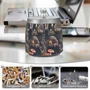 Hedgehog Mushroom Pattern Splash Ashtray with Lid by ALAZA – Stainless Steel, C3763, Model g541058216p1082c1149s2657