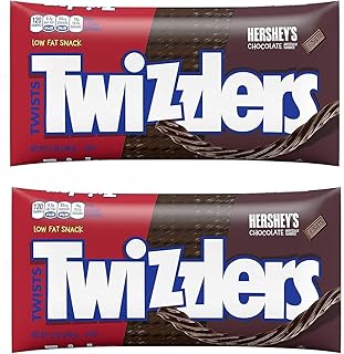Twizzlers Chocolate Flavored Twists Candy, Low Fat, 2 Pack, 12 oz Bags | 12 oz