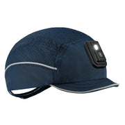 Skullerz 8965F(x) Safety Bump Cap Hat with Rechargeable LED Light by Ergodyne – One Size, Hat: 100% Polyester, Shell: HDPE, Navy, Model 23473