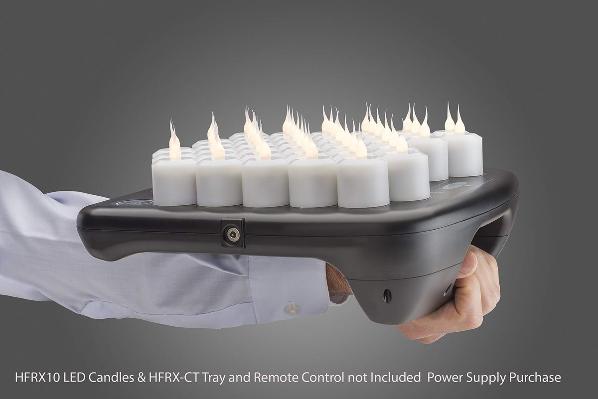 Nexis Flameless Rechargeable Set: (40) Candlelight LED Candles by Hollowick – 10 inches (L) x 8 inches (W) x 3 inches (H), Metal, Complete Set, Pack of 40, Model HFRX40