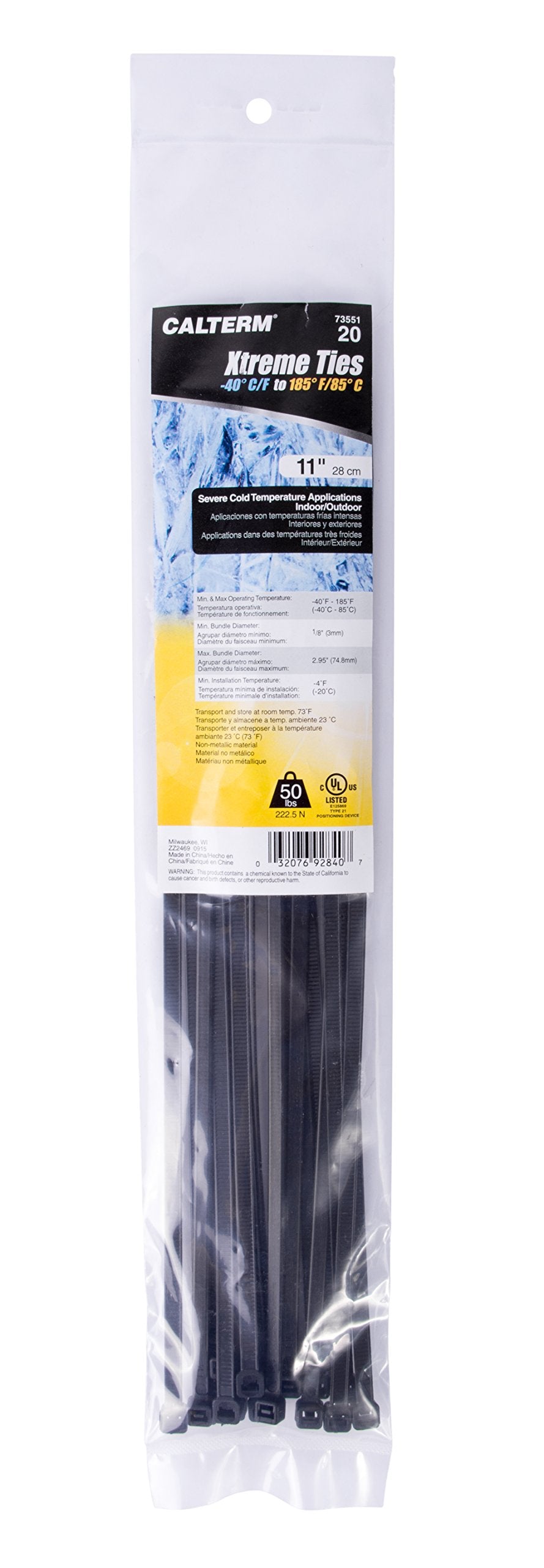 Gardner Bender 50 Pack / Uv Black / 18 inch., 175 lb. tensile Cable Ties