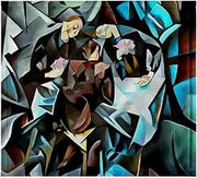 3dRose Three Men Playing Cards Geometric Art After Rockline 11x12 Wash Cloth for Face and Body