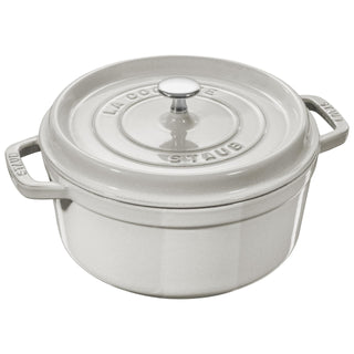 Cast Iron Round Cocotte 26 cm White Truffle by STAUB – 5.5-quart, 5.5 quarts, Cast Iron, white truffle, Model 40501-413
