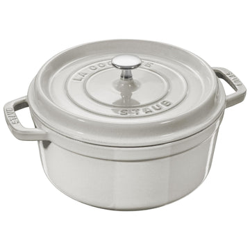 Cast Iron Round Cocotte 26 cm White Truffle by STAUB – 5.5-quart, 5.5 quarts, Cast Iron, white truffle, Model 40501-413