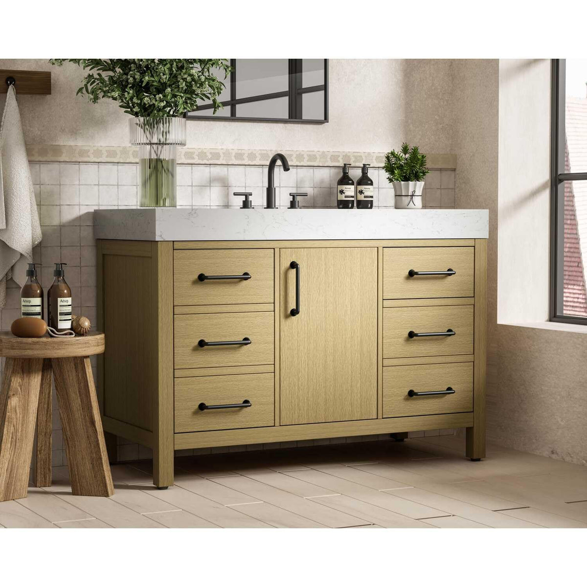 Elegant Kitchen and Bath 48" Single Bathroom Vanity in Honey Brown by Elegant Lighting – unspecified, Wood, Honey Brown, Model VF60648MHB