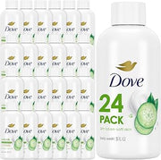 Dove Travel Body Wash, Refresh 24-Pack, Cucumber & Green Tea, Moisturizing for Lotion-Soft Skin, 3 Oz Ea