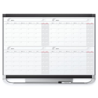 Dry Erase Calendar Board by Quartet – 48"W x 36"H, Cotton, Black, Model 4MCP23P2