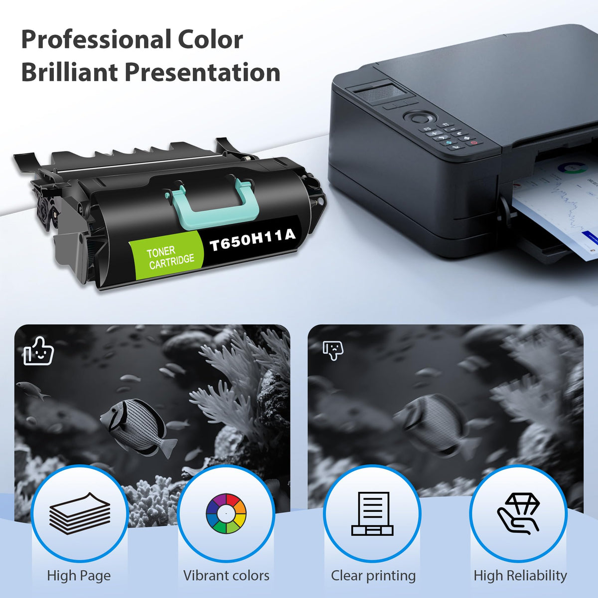 T650H Toner Cartridge by GREENBOX – 1 Pack, Black - 1 Pack, Model T650H11A