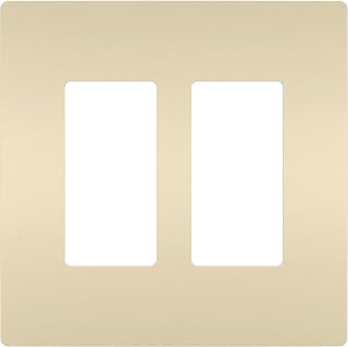 Legrand radiant RWP262ICC6 Screwless Wall Plates, 2 Gang, Two Decorator Rocker GFCI Cover, Ivory (1 Count)