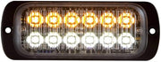 Buyers Products 8892602 Thin Dual Row 4.5 in LED Strobe Light, Amber/Clear Surface Mount, 25 Flash Patterns, Ultra‑Slim .35 Profile, IPX8 Waterproof, 12–24V for Work Trucks & Trailers