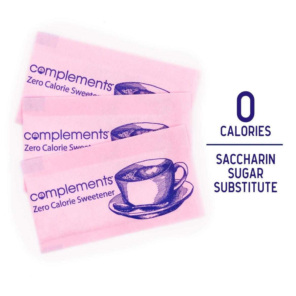 Complements Zero Calorie Saccharin Pink Sweetener Packets by HEARTLAND – 2000 Count (Pack of 1), Model F5187352