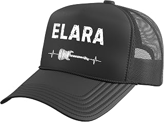 Elara Guitar Heartbeat Music Guitarist Retro Vintage Trucker Hat with Adjustable Mesh Back