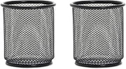 Lorell LLR84149 Mesh Wire Pencil Cup Holder, Black (2)
