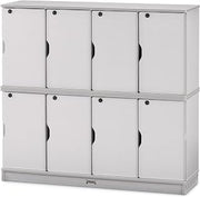 Jonti-Craft Rainbow Accents 4696JC000 Stacking Lockable Lockers - Double Stack - Gray