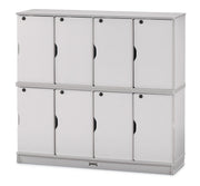 Rainbow Accents Stacking Lockable Lockers - Double Stack - Gray by Jonti-Craft – Large, Wood, Grey, Model 4696JC000