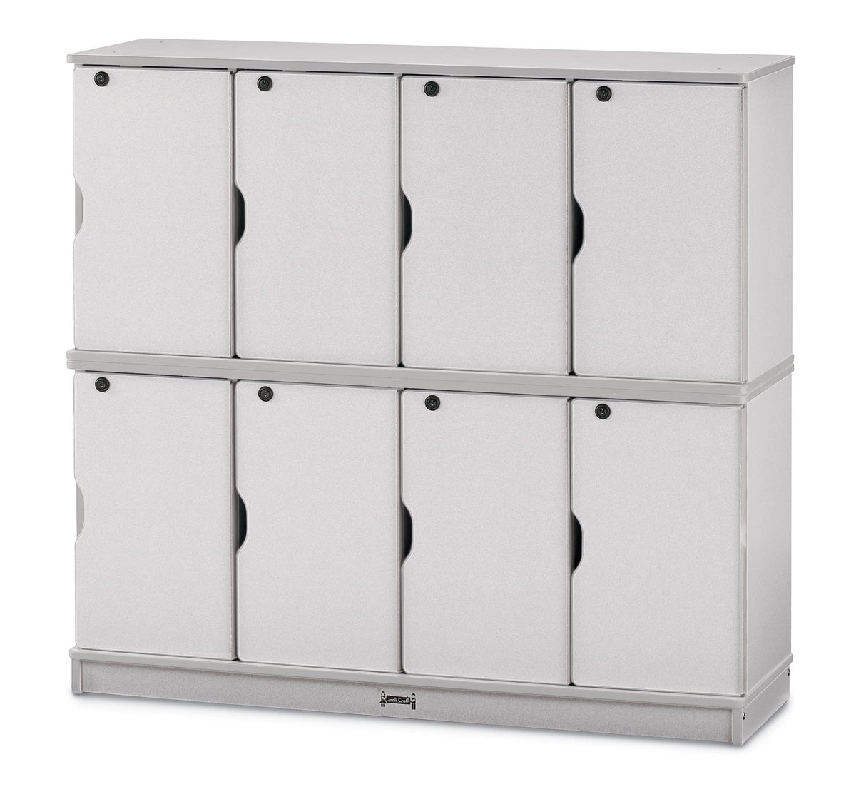 Rainbow Accents Stacking Lockable Lockers - Double Stack - Gray by Jonti-Craft – Large, Wood, Grey, Model 4696JC000