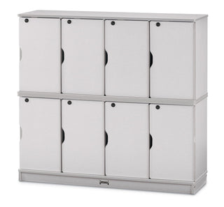 Rainbow Accents Stacking Lockable Lockers - Double Stack - Gray by Jonti-Craft – Large, Wood, Grey, Model 4696JC000