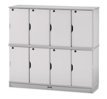 Rainbow Accents Stacking Lockable Lockers - Double Stack - Gray by Jonti-Craft – Large, Wood, Grey, Model 4696JC000