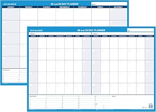 AT-A-GLANCE Wall Planner / Calendar, Undated, Erasable, 30/60-Day, 36 x 24, White/Blue (PM233-28)