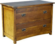 Solid Wood Lateral File Cabinet with 2 Drawers, Wood Filing Cabinet for Home Office Storage and Organization, Walnut