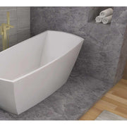 67" Soaking Single Slipper Bathtub in Glossy White/Gold by Elegant Kitchen and Bath – Acrylic, White, Model BT21267GW-BGD