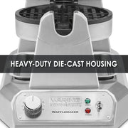 Commercial Classic Single Waffle Maker by Waring – 9-1/4 x 10-1/4-inch x 20-inch, Stainless Steel, Silver, Model WWD180