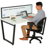 56" W x 16" H Universal Clamp-On Desk Partition by Global Industrial – Whiteboard, White, Model 695447