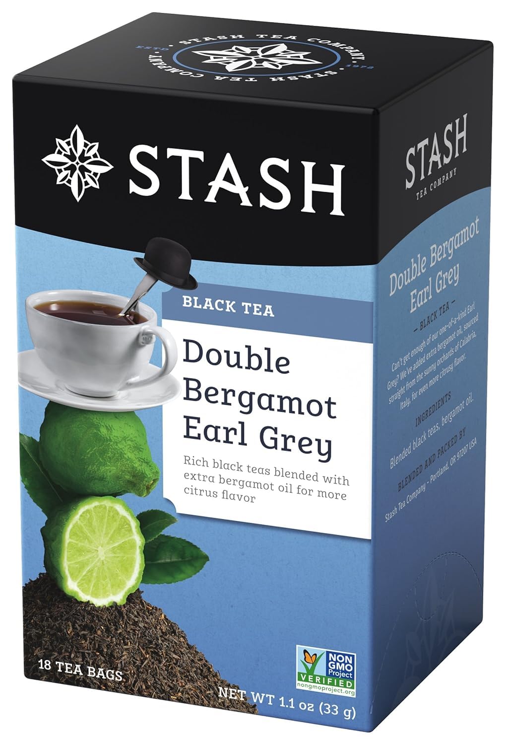 Double Bergamot Earl Grey Black Tea by Stash – 18 Count (Pack of 1), Double Bergamot, Model 8209