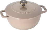 STAUB Wa-NABE 40501-013 Linen S, Vintage Knob Specifications, Both Hands, Enameled Pot, Rice, Induction Compatible, Japanese Serial Number Included