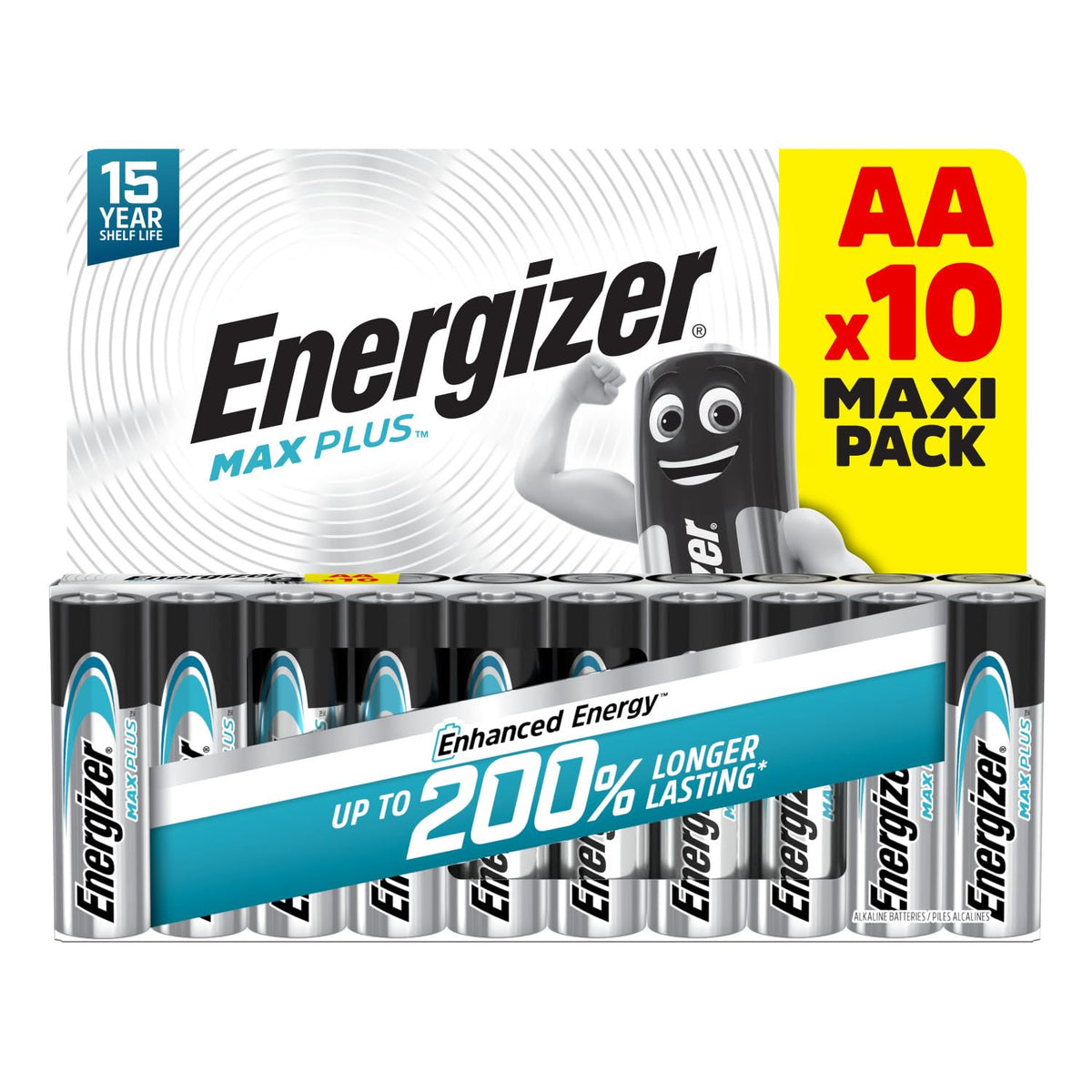 MaxPlus AA Performance Alkaline Batteries - 10 Pack by Energizer – Pack of 10, Model TILLCASE