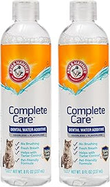 Arm & Hammer Complete Care Cat Dental Water Additive, 8 Fl Oz, 2-Pack | Baking soda and calcium formula, freshens breath, no brushing required, for daily cat dental care routine