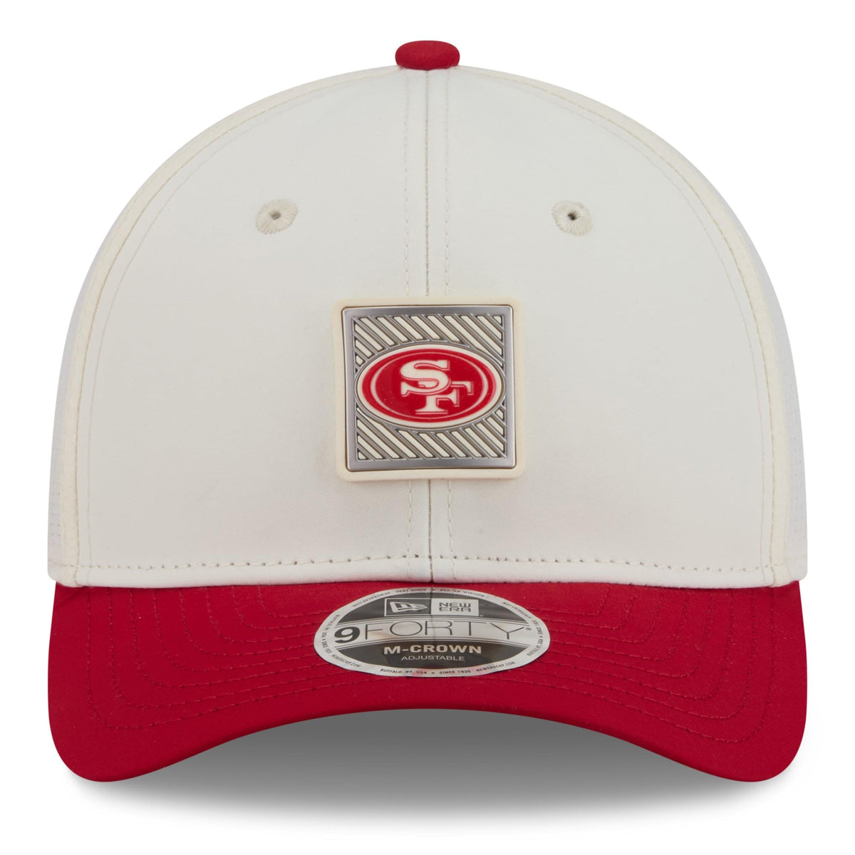 Youth Cream/Scarlet San Francisco 49ers 2026 Training Camp 9FORTY M-Crown Adjustable Hat by New Era – 100% Polyester - Crown, Model 26 Nfl Training Camp Youth 9forty