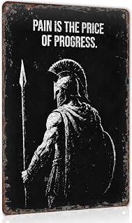 Spartan Warrior Metal Sign 8x12 Inch for Gym Wall Decor